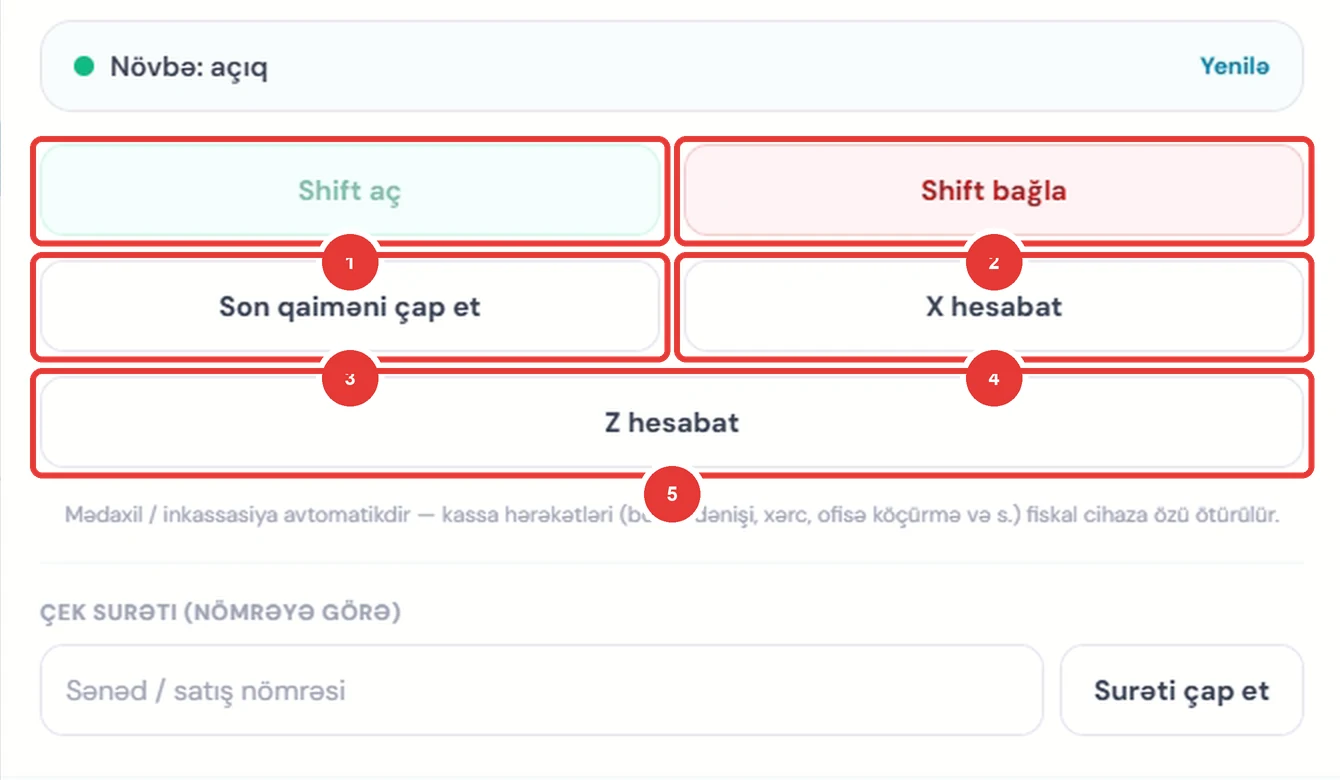 Fiskal Kassa pəncərəsi