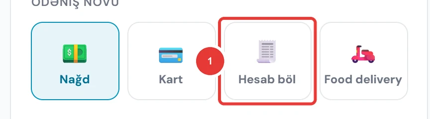Hesab böl düyməsi