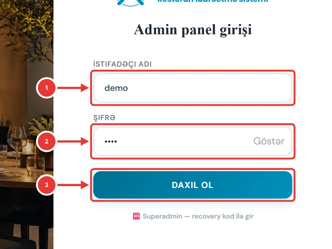 Giriş ekranı