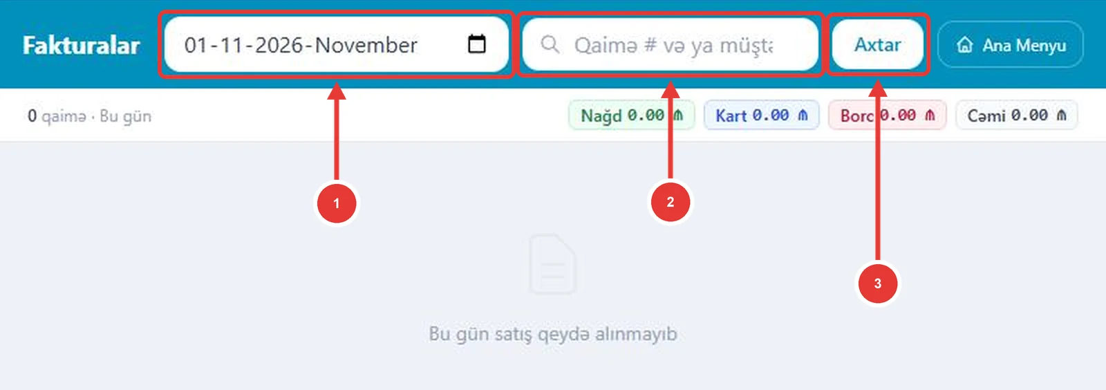 Fakturalar səhifəsi